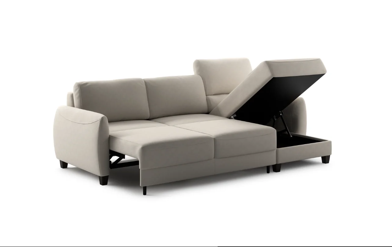 Delta kampinė sofa-lova, suomiškas dizainas, MABAS